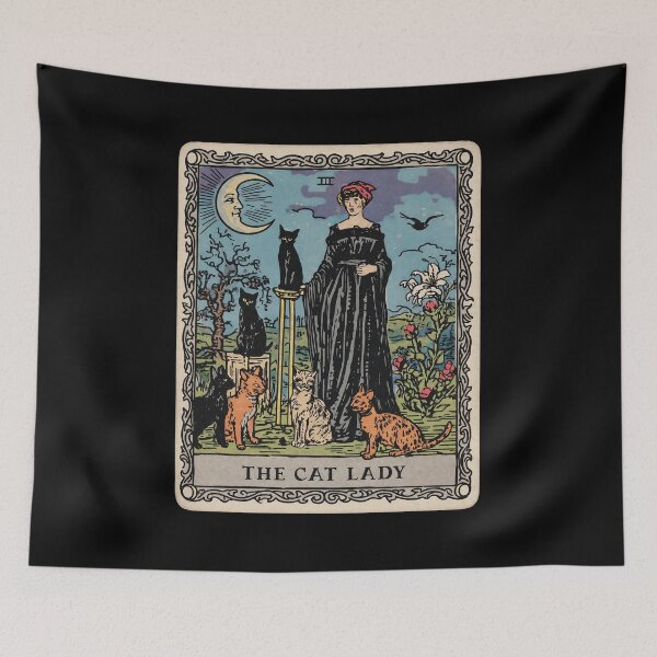 Item preview, The Cat Lady Tarot Card designed and sold by LeonaTeeArt.