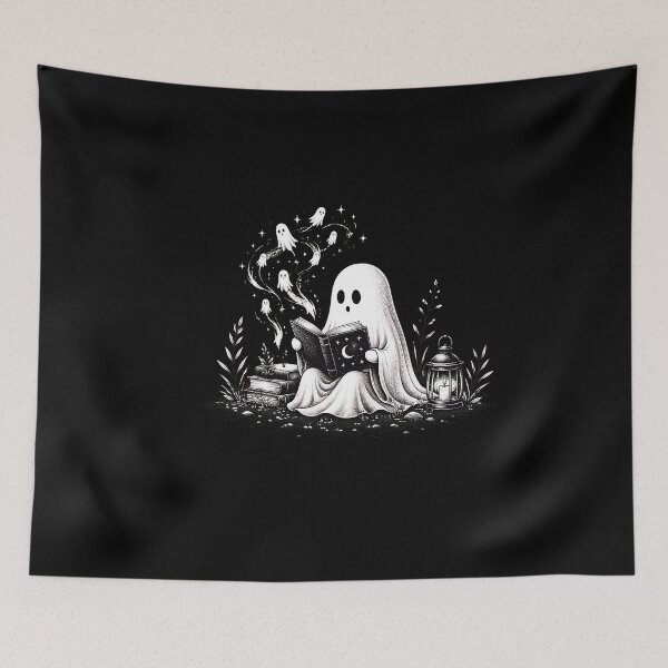 Item preview, Ghost reading book seeds wish halloween spooky designed and sold by PaletteArc.