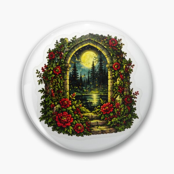 Artikelvorschau, Gothic Cottagecore Steinbogen-Aufkleber Witchcore Halloween Botanischer Mond entworfen und verkauft von Jansan-23.