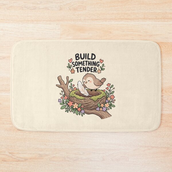 Aperçu de l'œuvre Build Something Tender | Cute Bird Nest Inspirational Quote créée et vendue par MrDev.