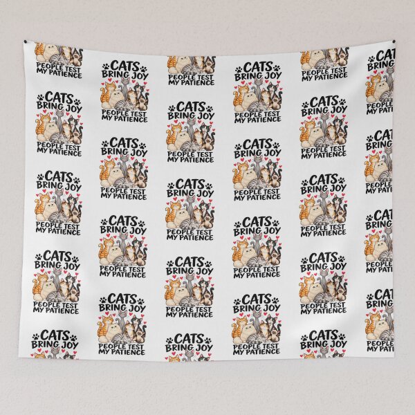 Item preview, Cats Bring Joy, People Test My Patience – Funny Cat T-Shirt designed and sold by NinaCreator.