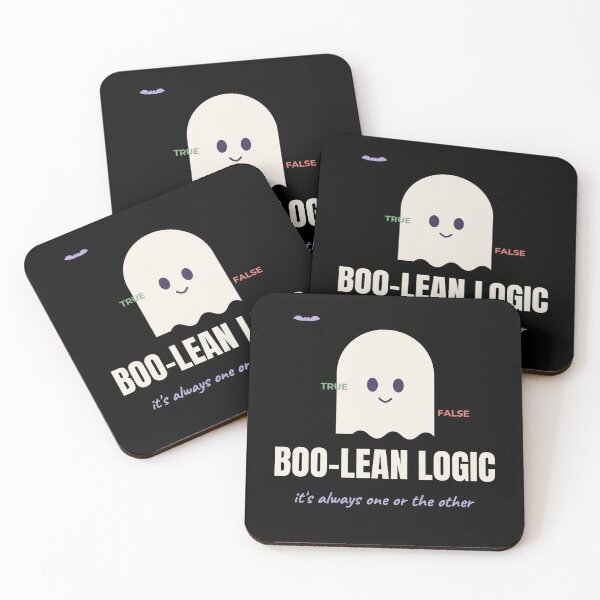 Item preview, Boo-lean Logic Funny Halloween Math CS Pun designed and sold by The Cozy Design Studio.