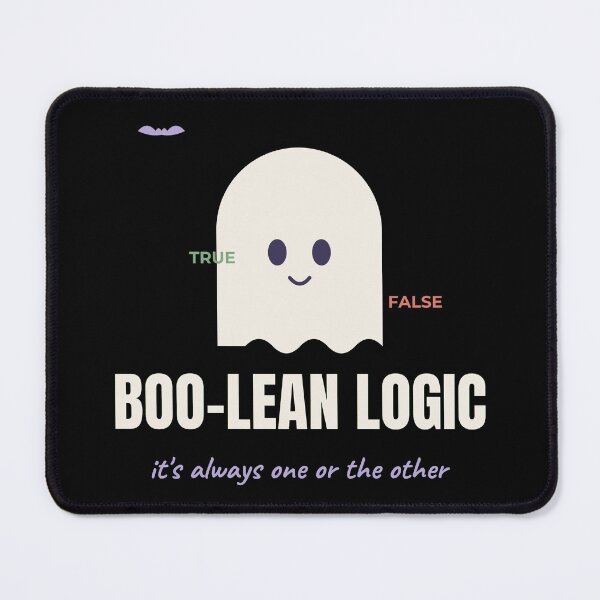 Item preview, Boo-lean Logic Funny Halloween Math CS Pun designed and sold by The Cozy Design Studio.