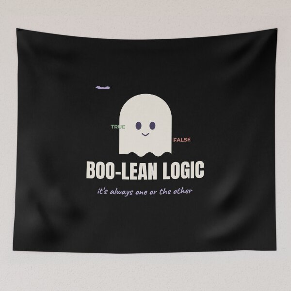 Item preview, Boo-lean Logic Funny Halloween Math CS Pun designed and sold by The Cozy Design Studio.