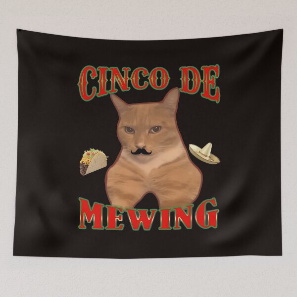 Item preview, Cinco De Mewing Cat Mustache Festive  designed and sold by CatiaStudio.
