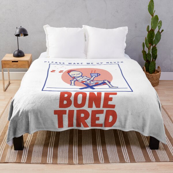 Item preview, Bone Tired Skeleton Riso Funny Sleepy designed and sold by somebasic.