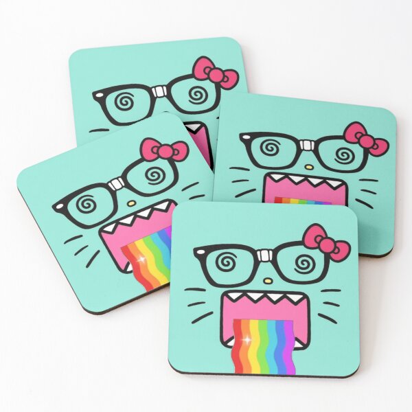Item preview, Crazy Nerd Kitty Sticker Design designed and sold by StickkEmUpp.
