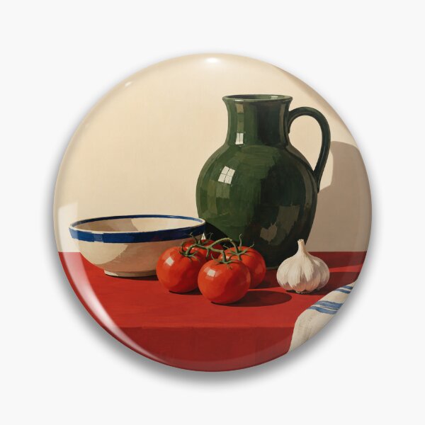 Item preview, The Red Table – Modern Mediterranean Kitchen Still Life Art Print designed and sold by astersgraphics.