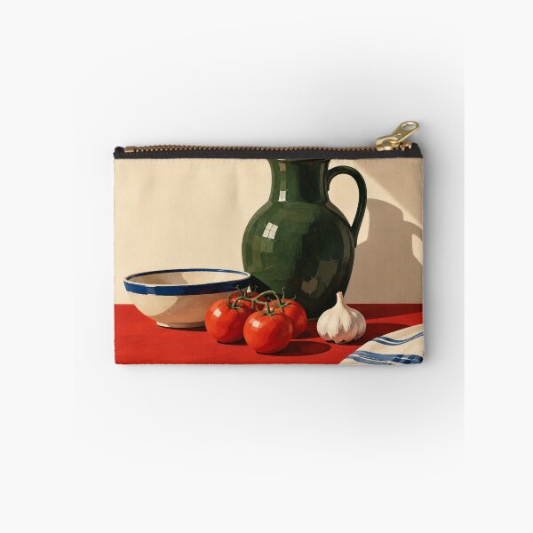 Item preview, The Red Table – Modern Mediterranean Kitchen Still Life Art Print designed and sold by astersgraphics.