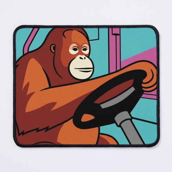 Item preview, Funny Orangutan Driving Car Cartoon Illustration designed and sold by EllDAV777.