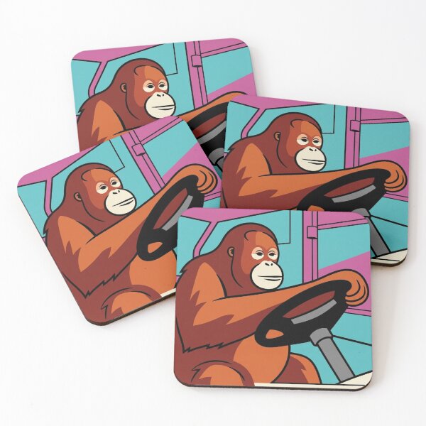 Item preview, Funny Orangutan Driving Car Cartoon Illustration designed and sold by EllDAV777.