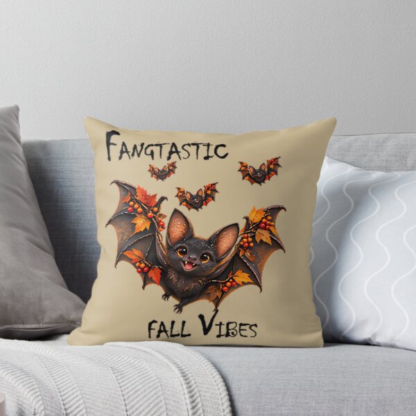 Item preview, Fangtastic Fall Vibes Cute Autumn Bat designed and sold by azultekhelet.