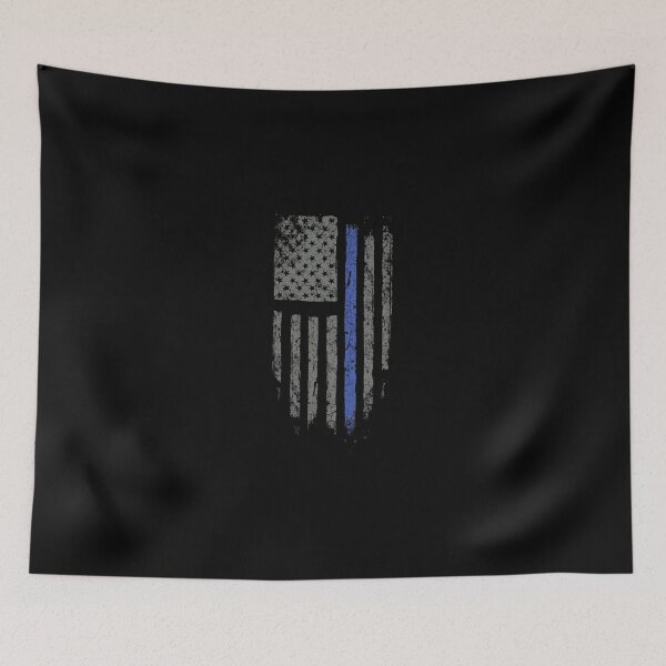 Item preview, Distressed Patriotic Thin Blue Line Flag Emblem designed and sold by RobbieWild48.