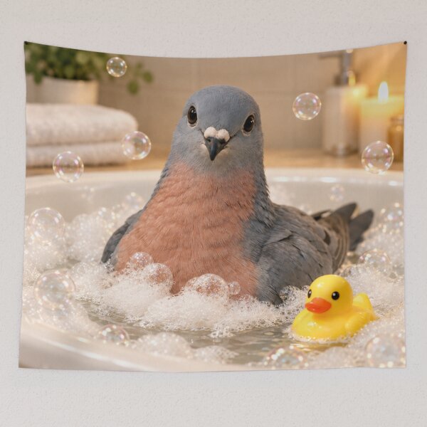 Item preview, Happy Passenger Pigeon Bubble Bath designed and sold by Sillytoe.