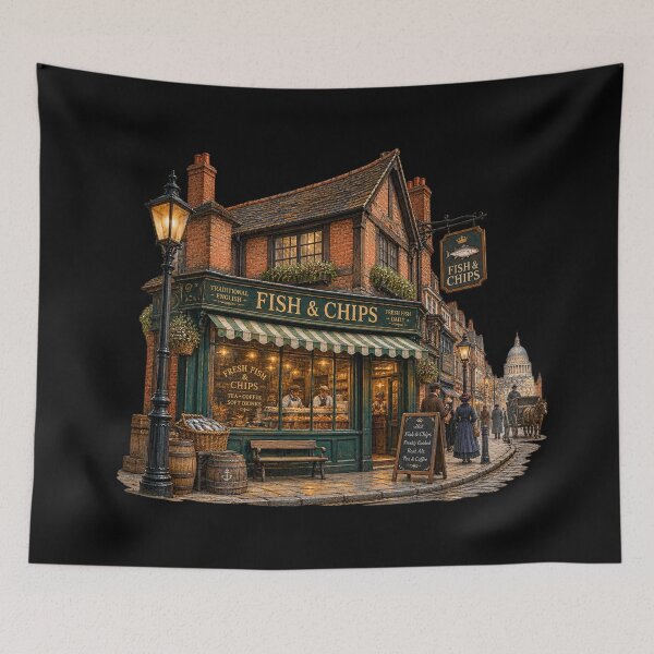 Artikelvorschau, Vintage viktorianischer Londoner Fish & Chips-Laden entworfen und verkauft von optimusprime39.