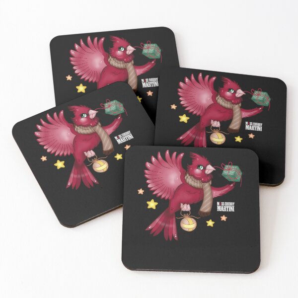 Item preview, Cardinal Bird Holding Gift Cute Cartoon designed and sold by byKESKiN.