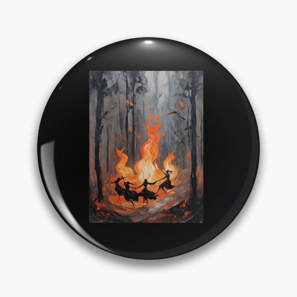 Item preview, Witch Ritual Bonfire Dance Impressionist Oil Painting designed and sold by Dong37xLacAamM.