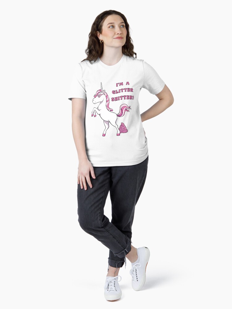 Thumbnail 4 of 7, Essential T-Shirt, Unicorn with Attitude - Pink designed and sold by webtrekker.