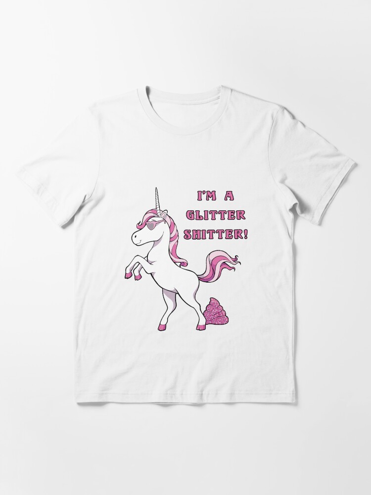 Thumbnail 3 of 7, Essential T-Shirt, Unicorn with Attitude - Pink designed and sold by webtrekker.