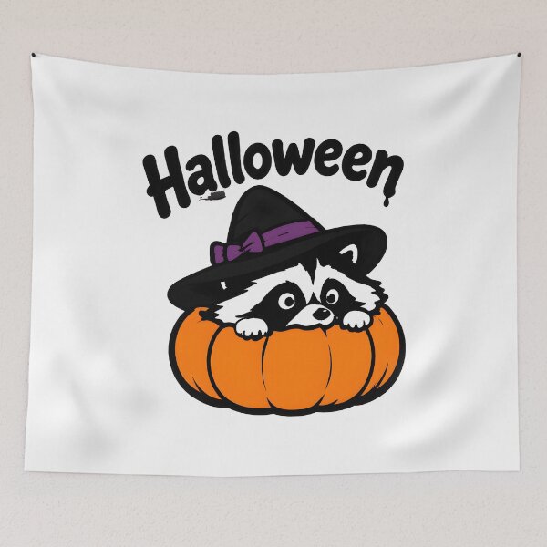 Item preview, Happy Halloween Jimothy raccoon designed and sold by ViolettaGlass.