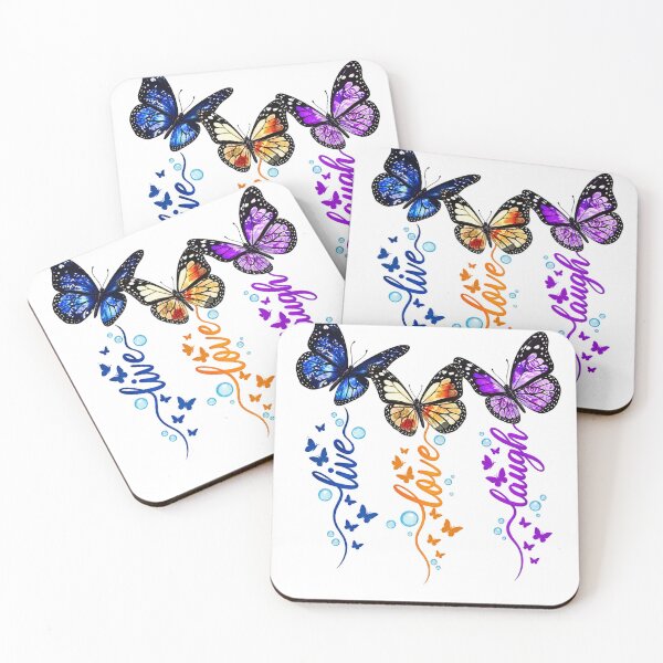 Item preview, Live Love Laugh Colorful Butterfly Trio designed and sold by KireVeronica.