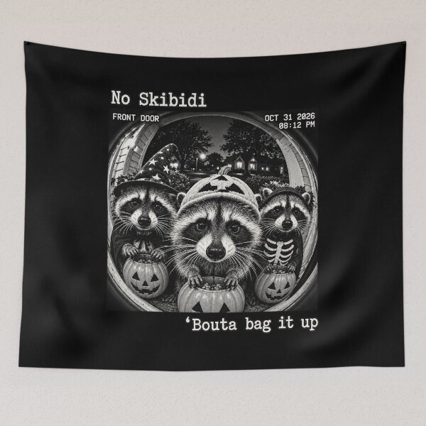 Item preview, No Skibidi Mapache Halloween Meme Divertido designed and sold by chiarodilunae.