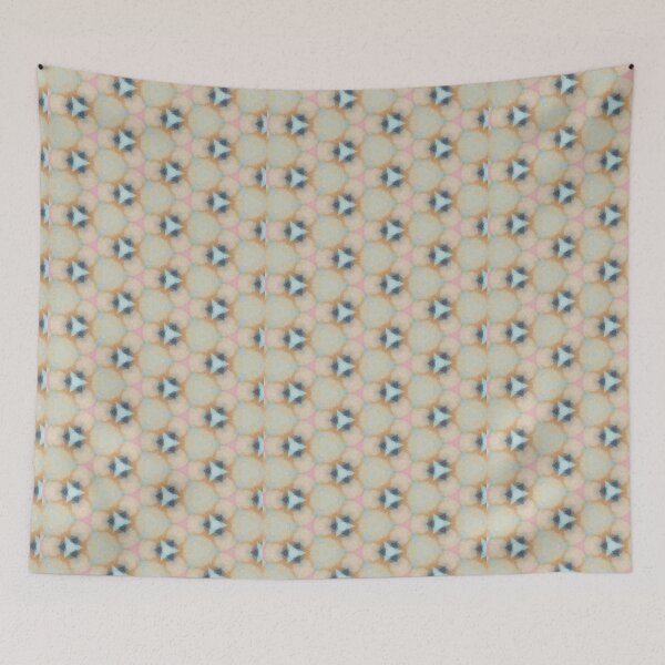 Item preview, Pastel Peach Turquoise Triangular Tile Pattern Mandala - Throw Pillow designed and sold by ArithraStudio.