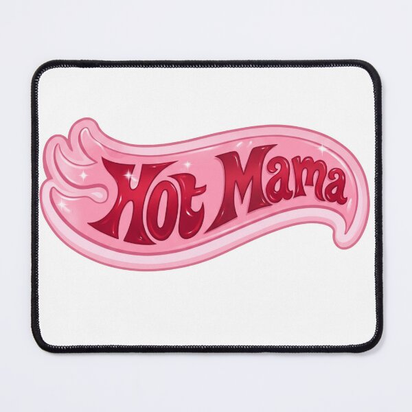 Item preview, Pink Retro Hot Mama Flame Badge Illustration designed and sold by EmberlitPublish.