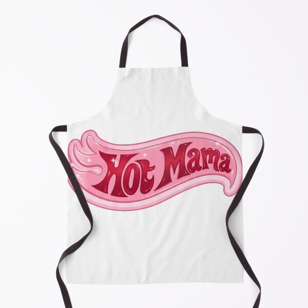 Item preview, Pink Retro Hot Mama Flame Badge Illustration designed and sold by EmberlitPublish.