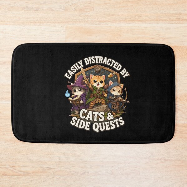 Item preview, Easily Distracted by Cats Side Quests Funny Cat Gamer designed and sold by PaletteArc.