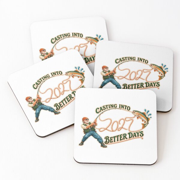 Item preview, Casting Into Better Days Fishing New Year 2027 designed and sold by RAX Mirth Studio.