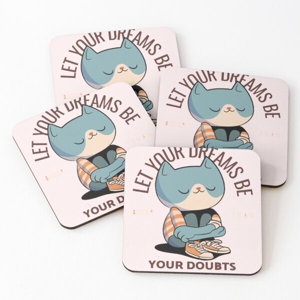 Item preview, Let Your Dreams Be Bigger Than Your Doubts - Cute Sitting Cat Pastel Streetwear designed and sold by GenZFashion000.