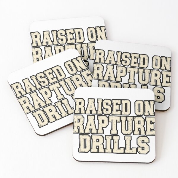 Item preview, Raised on Rapture Drills Vintage Text Funny Church Shirt designed and sold by GloryandFame.
