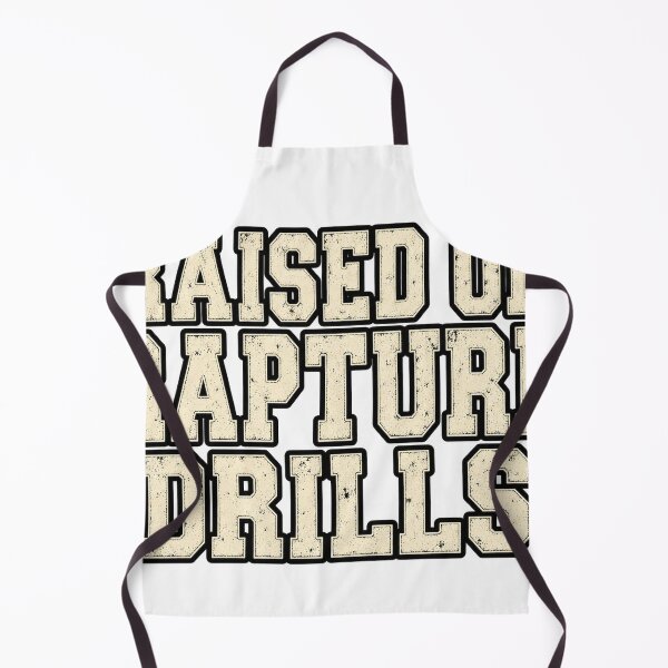 Item preview, Raised on Rapture Drills Vintage Text Funny Church Shirt designed and sold by GloryandFame.