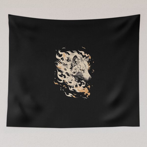 Item preview, Majestic Fire Wolf Head Fantasy Illustration designed and sold by LilyanSmith64.