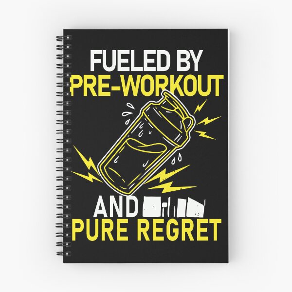 Artikelvorschau, Angetrieben von Pre-Workout und purer Reue – Lustiges Fitness-T-Shirt fürs Fitnessstudio entworfen und verkauft von Design-Pro-21.