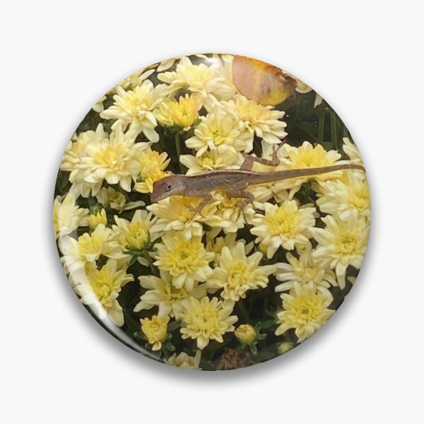Item preview, Brown anole lizard on yellow mums designed and sold by Ben Waggoner.
