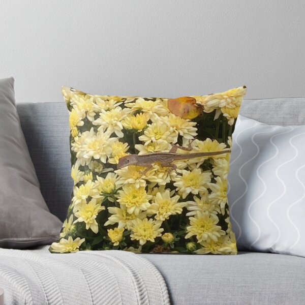 Item preview, Brown anole lizard on yellow mums  designed and sold by Ben Waggoner.