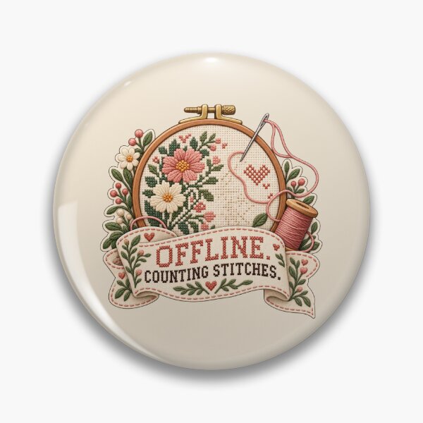 Item preview, Needlepoint Humor Embroidery Hoop – Offline Counting Stitches designed and sold by novadawy.