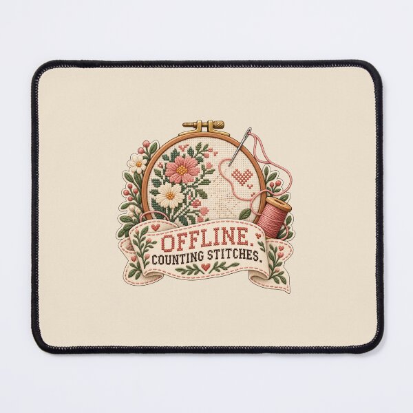 Item preview, Needlepoint Humor Embroidery Hoop – Offline Counting Stitches designed and sold by novadawy.