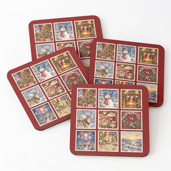 Item preview, Vintage Christmas Postage designed and sold by naragonkanok.