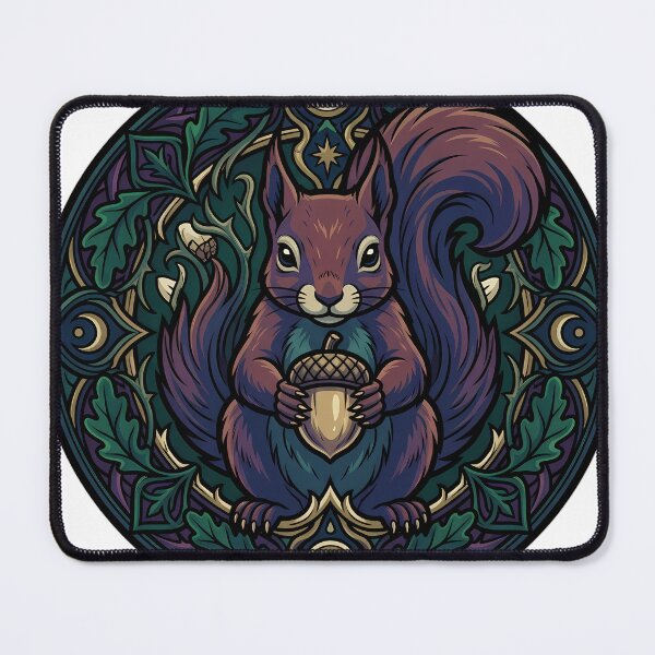 Item preview, Gothic Witches Sabbath — Red Squirrel with an Acorn — Dark Familiar Emblem designed and sold by IllumeInk.