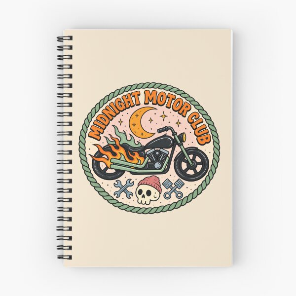 Aperçu de l'œuvre Midnight Motor Club | Skeleton Motorcycle Halloween Biker créée et vendue par MrDev.