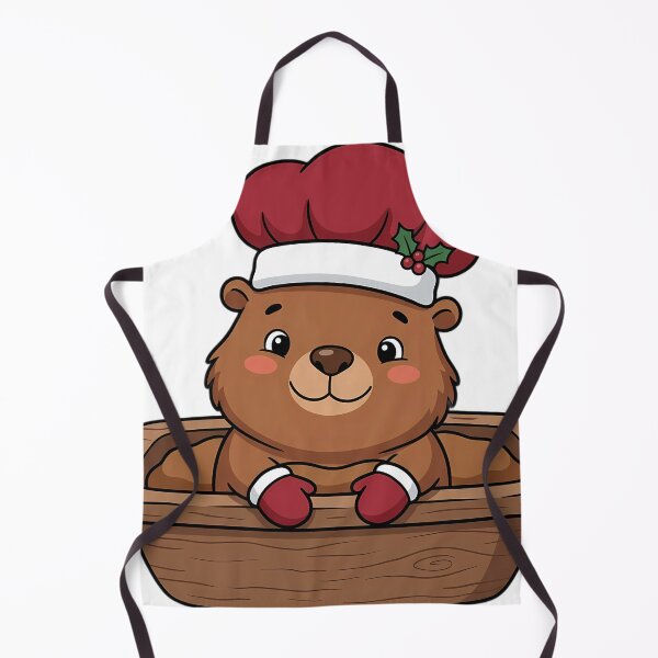 Artikelvorschau, Niedlicher Biberbäcker in einem hölzernen Teigtrog zu Weihnachten entworfen und verkauft von pumsquare.