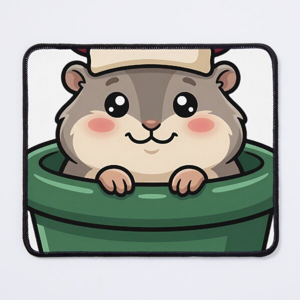 Item preview, Cute Lemming Baker in a Green Glazed Pudding Basin designed and sold by pumsquare.