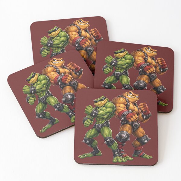 Item preview, Brutal Toad Warriors Sticker – Retro Arcade Fighting Duo designed and sold by Felixuss.