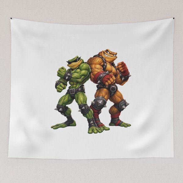 Item preview, Brutal Toad Warriors Sticker – Retro Arcade Fighting Duo designed and sold by Felixuss.