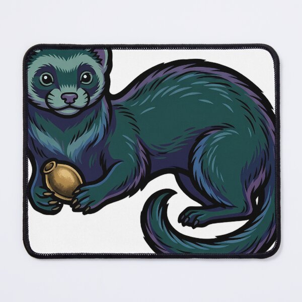 Item preview, Gothic Witches Sabbath — European Polecat with a Wild Rosehip — Dark Familiar Emblem designed and sold by IllumeInk.