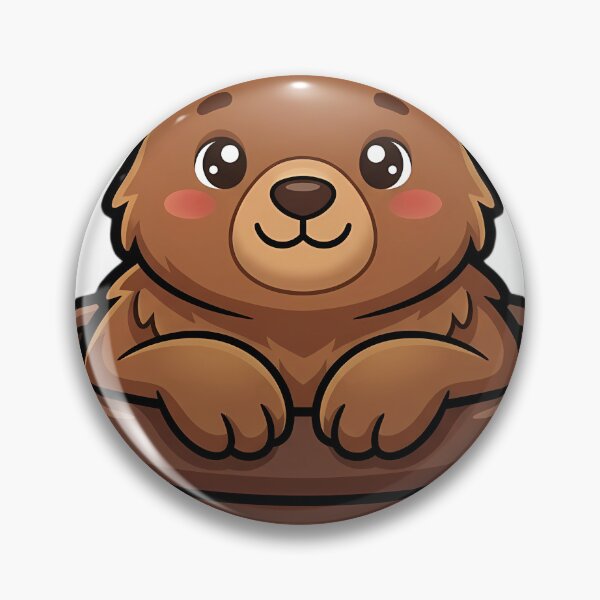 Item preview, Cute Brown Bear Cub Baker in a Cocoa Stoneware Pudding Mould designed and sold by pumsquare.