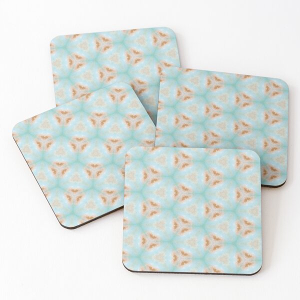Item preview, Coastal Aqua Sand Triangular Tile Pattern Mandala - Duvet Cover designed and sold by ArithraStudio.